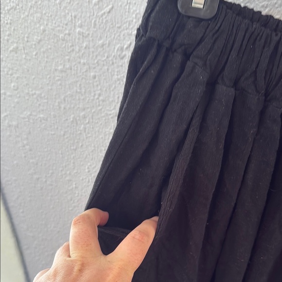 Linen Black Palazzo Wide Leg Pants - Picture 5 of 10